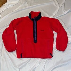 Vintage Patagonia high collar front zip fleece thick fuzzy coat jacket